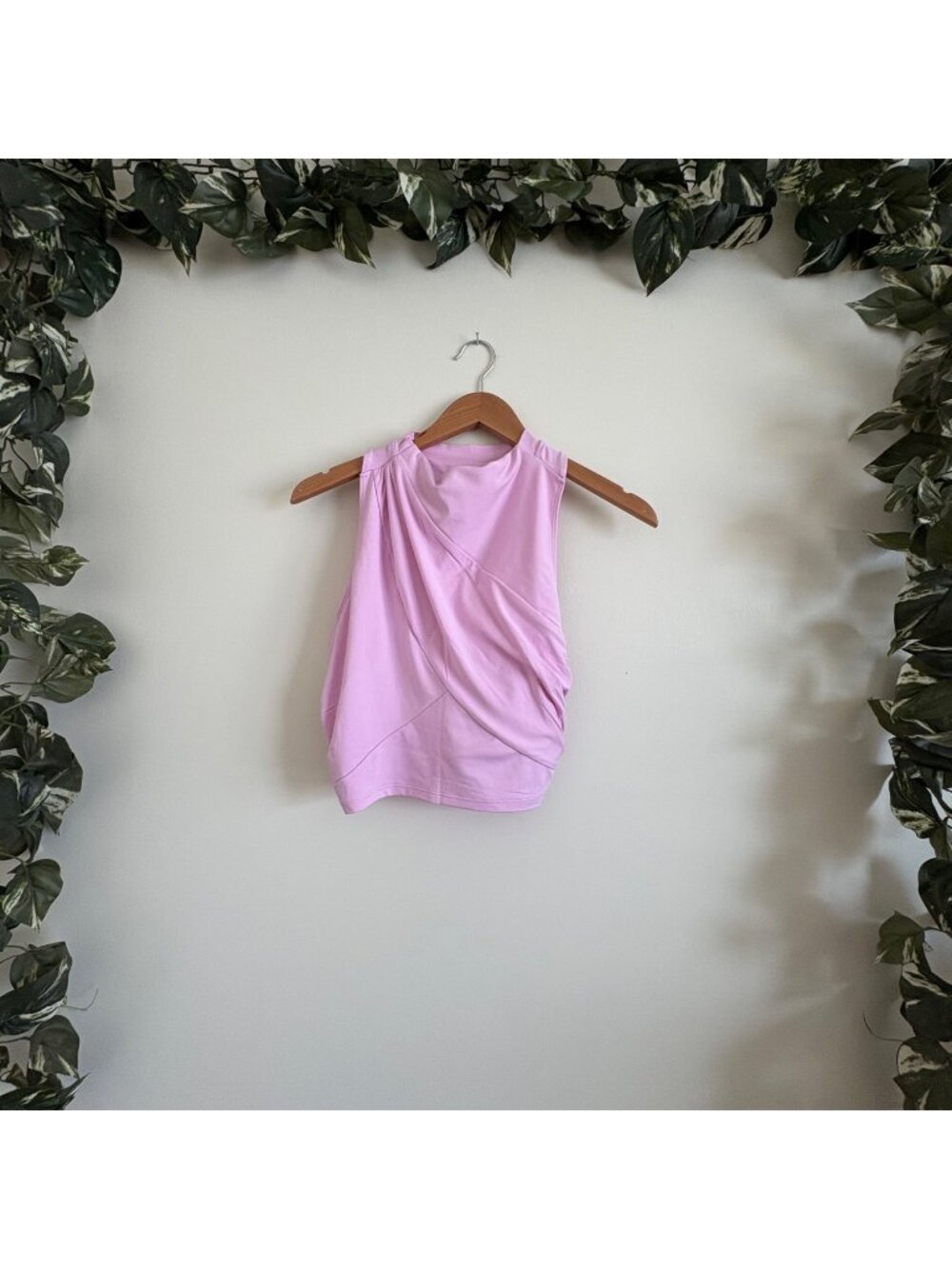 Free People Movement Spin Me Ruched Crop Tank Top Pink NWT Women’s Size L